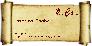 Mattiza Csaba névjegykártya