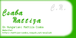 csaba mattiza business card